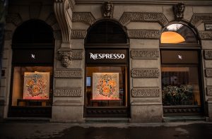 nespresso illuminated signboard bepro sign production